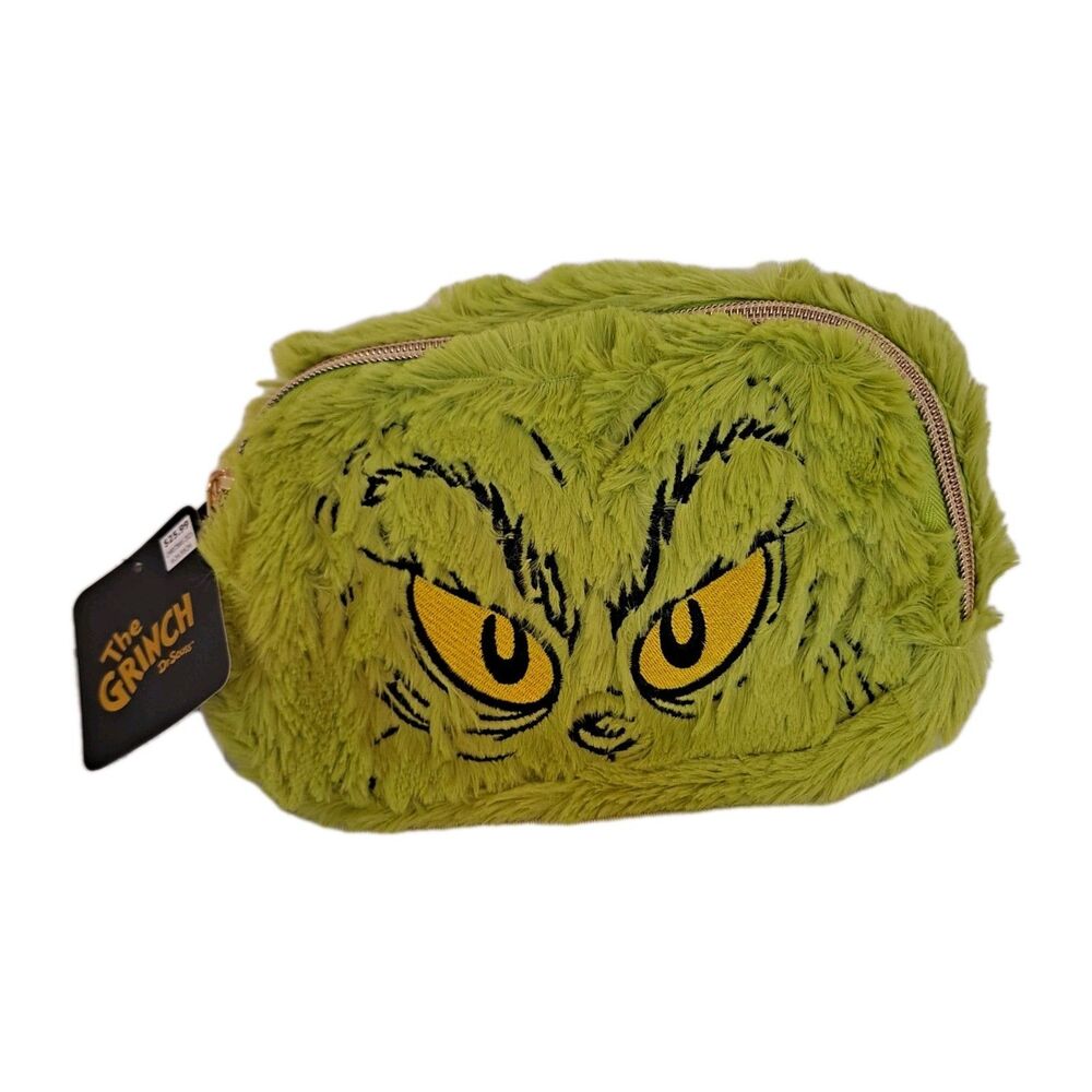 Dr. Seuss The Grinch Furry Grinch Face Belt Bag Bioworld Fanny Pack Adjustable